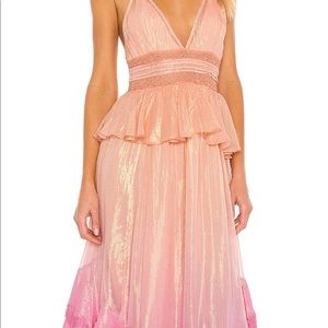 Rococo sand emi dress in orange and pink